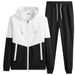 2026 Fashion Tracksuits Youth/Men Long Sleeve Zipper Hooded Sweatshirts + Lace-Up Sweatpants Splicing Two-Piece Casual Sport Suits M-6XL_desvips.com