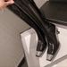 Rose 2026 Park Chae-young Same Style Patent Leather Long For Women New Autumn Winter Square Toe Heels Thin Thick High_desvips.com