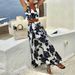 Women's Clothing Fashion Temperament Printed Midi-length Half-length Top and Skirt Two-piece Set_desvips.com