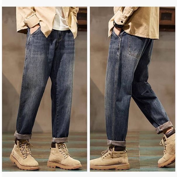American Jeans Men's Tide Straight Loose 2025 Spring And Summer New Washed Workwear Boys Tapered Long Pants_desvips.com