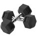 Ensemble D'haltères Courtes, Lot De 2 Haltères Hexagonaux Recouverts De Caoutchouc, Acier Noir_desvips.com
