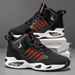 Men's High-Top Basketball Shoes Feature A Breathable Mesh Design Maximum Comfort Outdoor Shock-Absorbing Shoes,_desvips.com