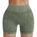 High Waisted Women's Yoga Pants European American Style Sand Washed Quick Drying Tight Fitting Ribbed Solid Color Sports Running Fitness Shorts_desvips.com