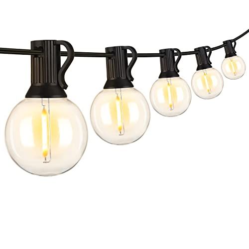 Mlambert 50-foot Outdoor LED String Lights With G40 Globe Bulbs, Dimmable Patio Lighting, Waterproof Hanging Design, Includes 27 Warm White Shatterpro_desvips.com