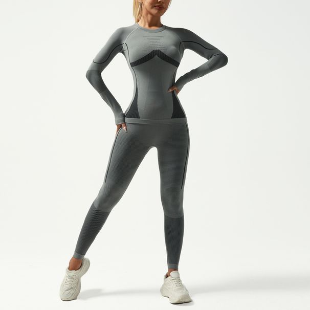 Autumn Winter Moisture Wicking Suit Seamless Training Thermal Ski Quick-Dry Underwear Set Fitness Sportswear_desvips.com