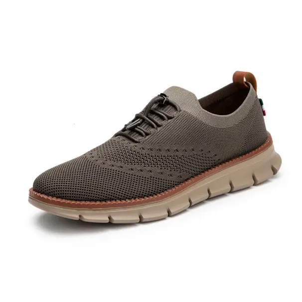 STRONGSHEN Handmade Wingtip Oxford Leather Casual Fashion Brogue Dress Business Formal Shoes Men Mesh Loafers 240701_desvips.com
