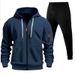 Same Day Shipping Factory Direct And Sweatpants Two-Piece Set Arm Zipper Pullover Loose Sweatshirt Hoodie Men's Clothing_desvips.com