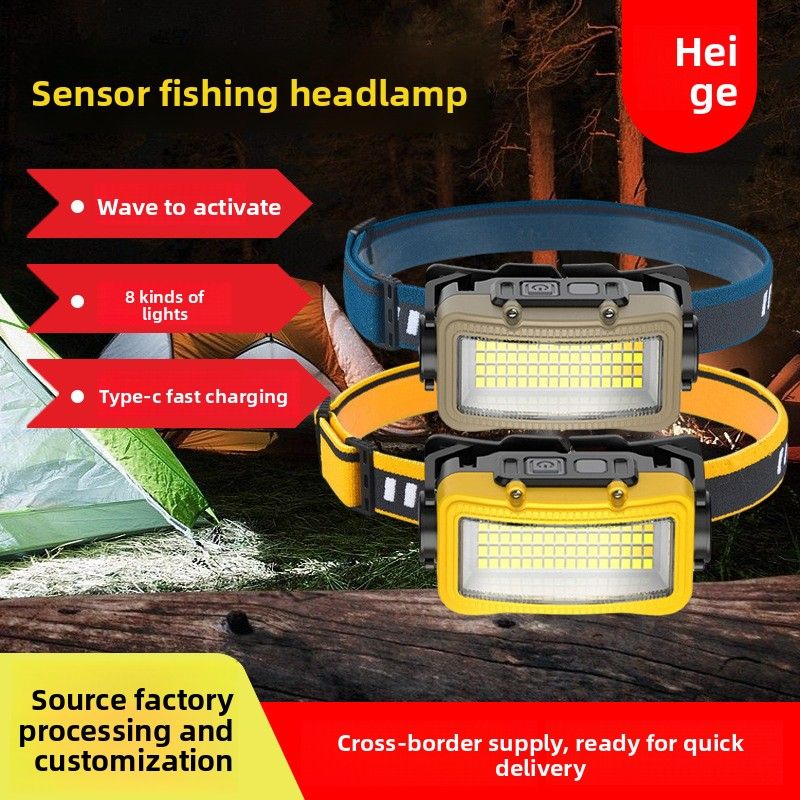 New Induction Mini USB Charging Running Night Riding Portable Strong Small Fishing Red Light Headlight_desvips.com