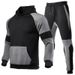 Autumn And Winter New Men's Patchwork Suit Casual Sleeve Long Pants Couple Sportswear Sweatshirt Set_desvips.com