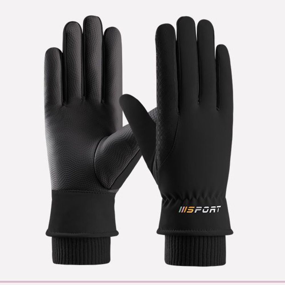 Ski Wo, Windproof Waterproof, Winter Warm And Plush Thick, Outdoor Cycling Anti Slip Electric Bike Cotton Gloves For_desvips.com