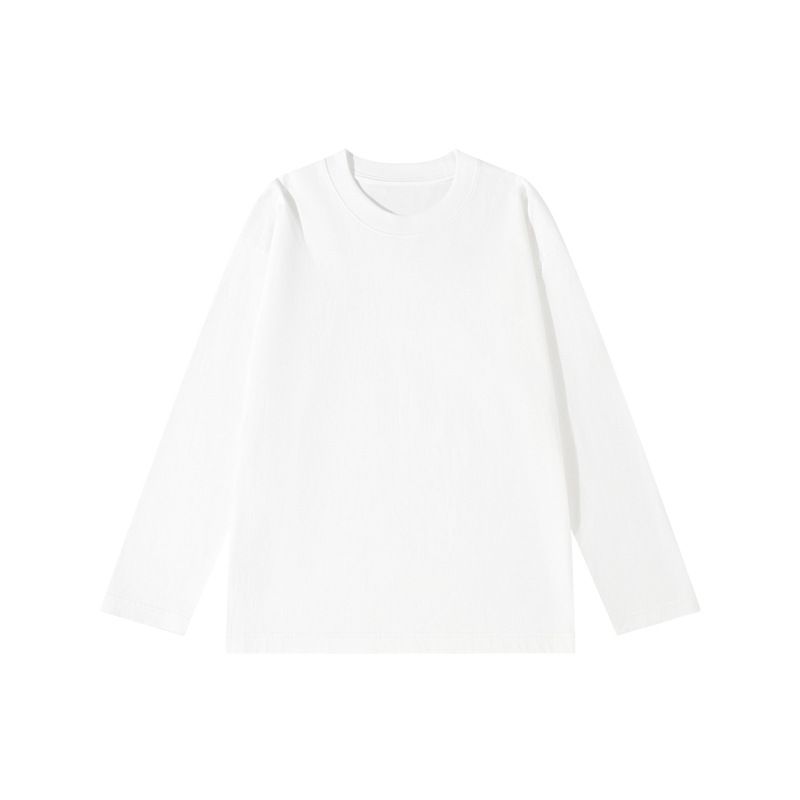 Autumn New 230g Cotton Long-sleeved T-shirt With A Round Neck And White Base Layer_desvips.com
