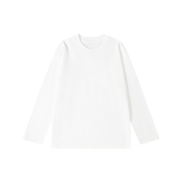 Autumn New 230g Cotton Long-sleeved T-shirt With A Round Neck And White Base Layer_desvips.com