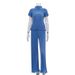 Women's Clothing slim T-shirt high waist blue pleated mopping pants casual _desvips.com