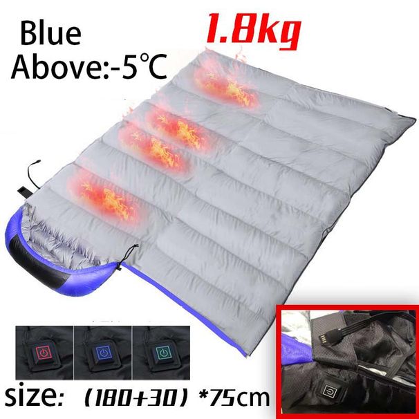 Heated Down Cotton Sleeping Bags USB Power Supply Backpacking Lightweight Waterproof Gear Equipment For Outdoor Travel H_desvips.com