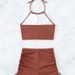 Solid Color Two-Piece New Swimsuit Boxer Gathered Conservative Sexy Slimming Swimwear Hot Spring Strap Bikini_desvips.com