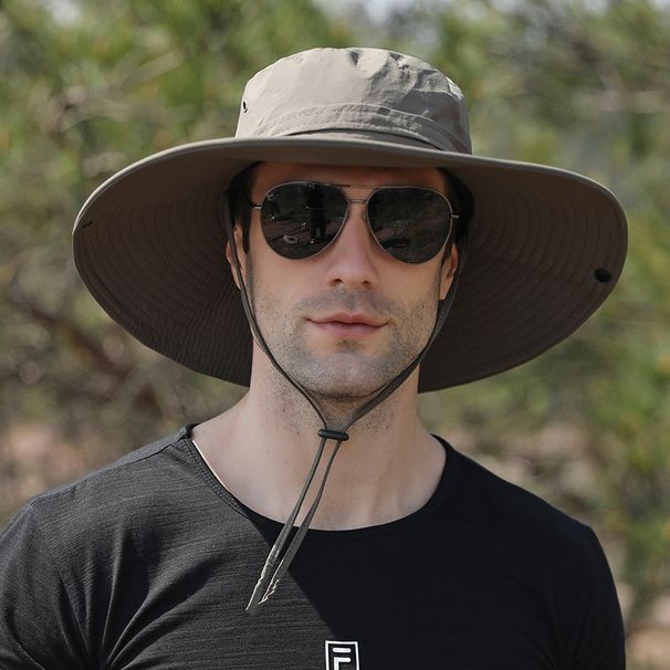 1724976925@qq.com New Outdoor Men's Sun Hat With Wide Brim, Face-Shielding Fishing And Hiking Casual Breathable Fisherman Hat, In Stock_desvips.com