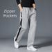 Men Loose Sport Running Stripe Sweatpants Fitness Training Pants Mens Straight Trousers Tracksuit Jogging Sportswear_desvips.com