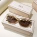 Women's Korean Style UV Protection Square Chain Sunglasses For Round Face - 2024 Trendy Fashion_desvips.com