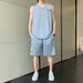 Ice Silk Vest Jersey Sleeveless T-Shirt Sports Short Sleeve Men's Quick-Dry Five-Point Shorts Summer Set Basketball_desvips.com