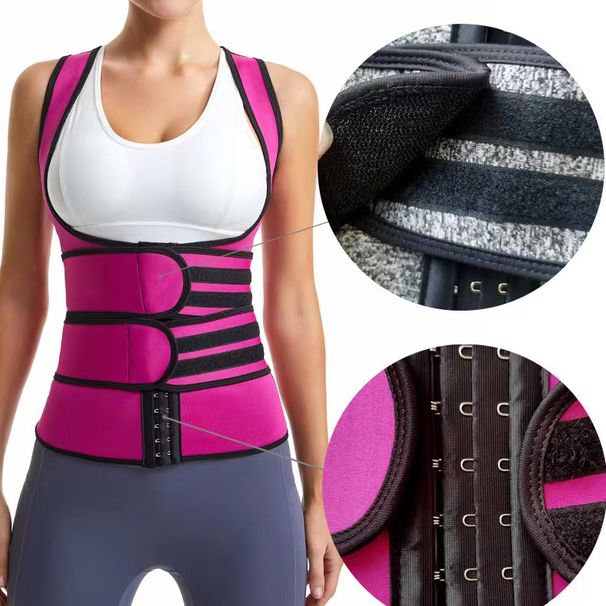 Sports Clothing Double Belt Sweat Vest For Women With Elastic Velcro Zipper Heating Corset Slimming Clothes For Body Shaping And Beauty_desvips.com
