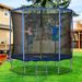 Trampolino Elastico Da Esterno, Tappeto Elastico Per Adulti Da Giardino Con Rete Di Sicurezza E Bordo Imbottito, Giochi Da Giardino E , Ø244x240cm, Blu E Nero_desvips.com