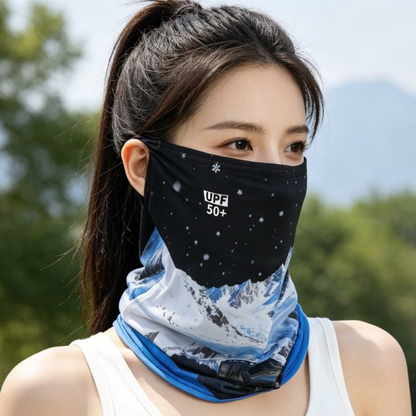 Ice Silk Sunscreen Face Mask For Women, Outdoor Mask, Sunshade, Breathable Face Covering, Veil, Ear-hanging Sports Headscarf For Cycling_desvips.com