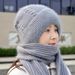 Scarf Integrated Squirrel Fleece Wind Snow Plus Velvet Wool Ear Protection Knitted Korean Style Women Autumn Winter Hat_desvips.com