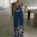 2023 Women's Fashion One Shoulder Print Temperament Commuter Casual High Waist Jumpsuit Women_desvips.com