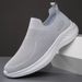 RenMou 2025 Spring/Summer Men's Thin New Style One Step Lazy Soft Bottom Flyknit Breathable Mesh Casual Running Trendy Shoes Exclusive Supply_desvips.com