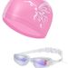 Goggles Swim Cap Nose Clip Earplugs HD Waterproof And Anti-fog Large Frame For Men And Women Swimming Equipment Goggles_desvips.com
