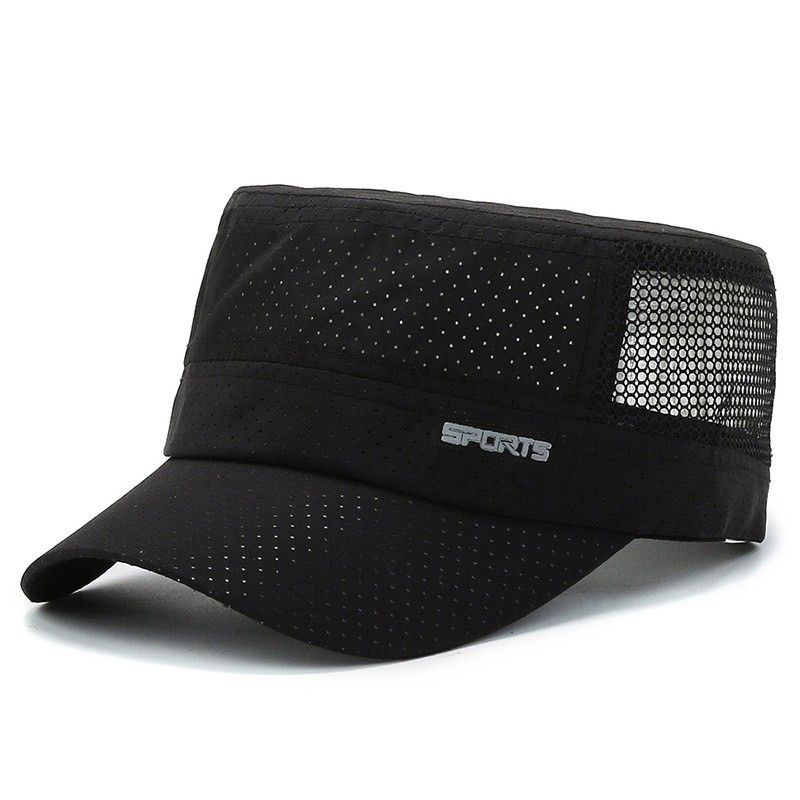 Sports Caps Quick Drying Flat Hat For Men In Spring And Summer Sun Protection Thin Breathable Mesh Versatile Outdoor Fishing Duckbill Hat_desvips.com