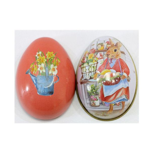 New Small Easter Tin Peter Rabbit Egg Party Gift Candy Chocolate Packaging Box_desvips.com