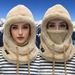 Winter Skiing Fleece-Lined Thickened Pullover With Neck Warmer Mask Women, Ear Protection, Windproof Cotton Hat For_desvips.com