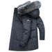 Exclusive New Down For Men, Mid-Length Fashionable Hooded Jacket With Large Fur Collar, Winter Thickened_desvips.com