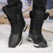 Waterproof Slip-Resistant Couple Winter Snow Boots For Men & Women - High Top Warm Fleece Lined Boots With Rubber Sole For Outdoor & Casual Wear_desvips.com