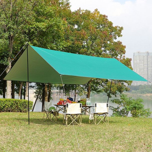 Extra Large Camping Canopy Tent With Sunshade - 300x300cm To 300x600cm, Waterproof & UV Protection, Windproof Shelter For Outdoor Adventures_desvips.com