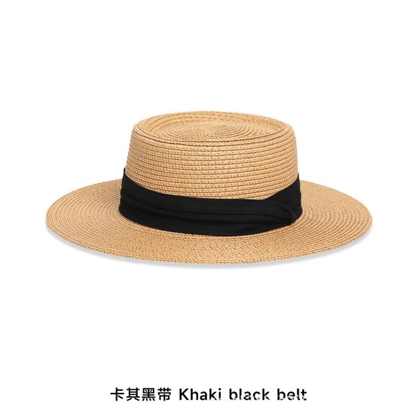 1724976925@qq.com 2025 French Style Top Straw For Women Large Head Circumference Flat Brim Beach Vacation Plus Size Woven Hat_desvips.com