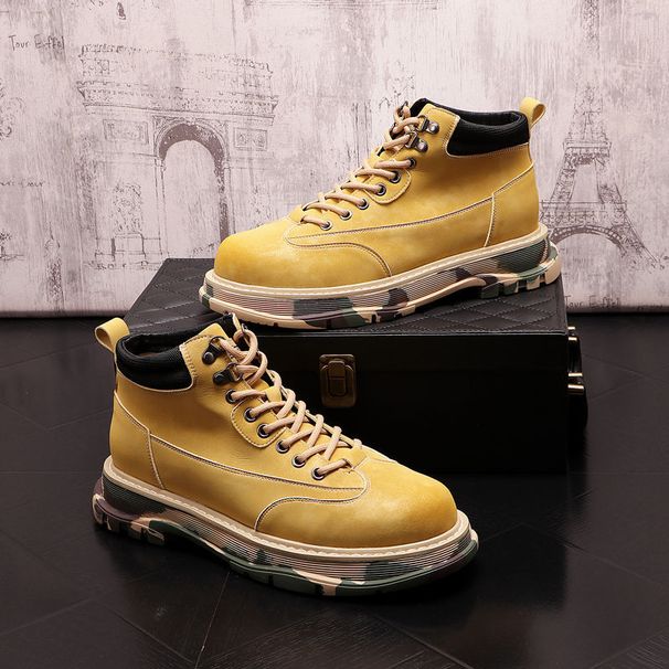 Martin High British Style Ins Mid Top Short Tooling Autumn And Winter Men S Shoes Increase Casual Desert Boots_desvips.com