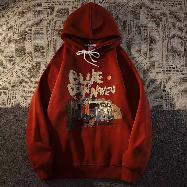 American Street Vintage Sweatshirt For Women, Autumn Winter 2021, Loose Fit, Ins Lazy BF Style, Fleece Lined, Thickened_desvips.com