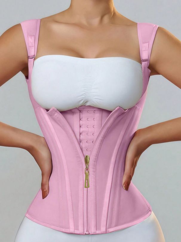 Women Latex Waist Trainer Corset Tummy Control Body Shaper Shapewear Colombianas Fajas Slimming Girdle Zipper Flat Belly_desvips.com