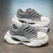 2026 Fashion Sneakers Jogging Shoes Youth/Men Artificial PU Splicing Low Top Lace-Up Thick Sole Non-Slip Wear-Resistant Running Shoes_desvips.com