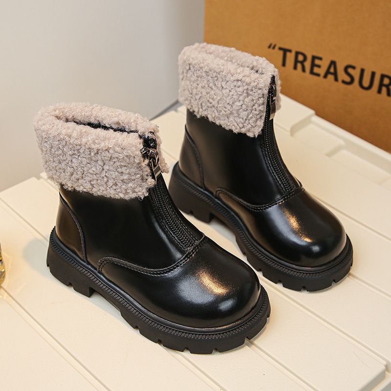 Girls' 2025 Winter New Style Children's Padded And Warm Cotton Boots, Fashionable Soft-soled Princess Boots For Girls_desvips.com