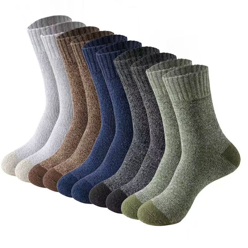 Men's Winter Fleece Thickened Warm Men's Socks Sweat Absorbing Towel Socks Terry Socks Floor Socks (10 Pairs)_desvips.com