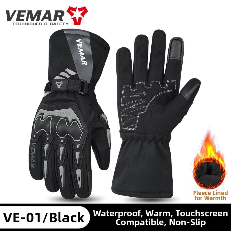 Motorcycle Winter Waterproof And Warm Riding Gloves For Men, Anti Fall, Motorcycle Touring, Cold Proof And Windproof Gloves For Women Riders._desvips.com