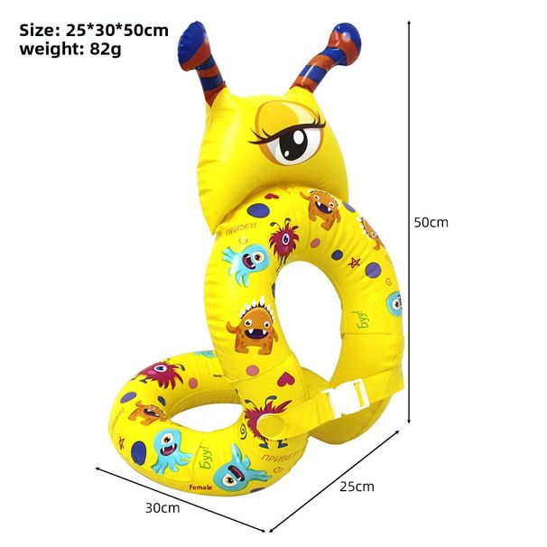 Kids Inflatable Swim Vest With Safety Armbands - Beginner-Friendly Floatation Suit (Snake-Shaped Pool Toy Adjustable Straps Non-Slip Grip)_desvips.com