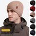 European And American Winter Men's Cold-proof Beanie Adult Outdoor Cycling Fleece Warm Outdoor Knitted Hat_desvips.com