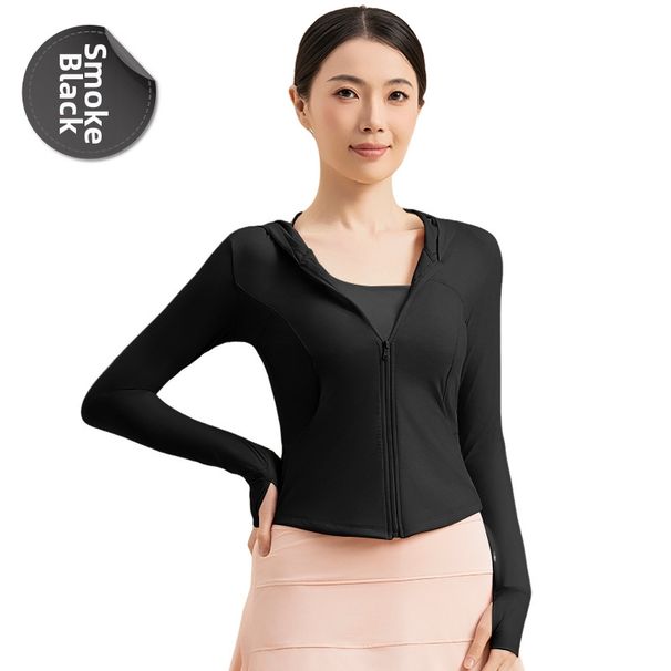 Notting Summer Women's UV Protection Sunscreen Jacket Thin Slimming Hooded Outdoor Skin Clothing For Summer Running Tights_desvips.com