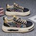 Men's Casual Canvas Shoes Breathable Soft Bottom Spring New Style Versatile Comfortable Sports Sneakers Flat Heel Round_desvips.com