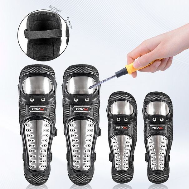 Unisex Motorcycle Knee Pads, Four Piece Stainless Steel Windproof Motorcycle Knee And Elbow Pads_desvips.com