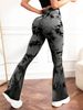 Sports Fiess Women High Waist Trumpet Pants Tie-dye Casual Trousers_desvips.com